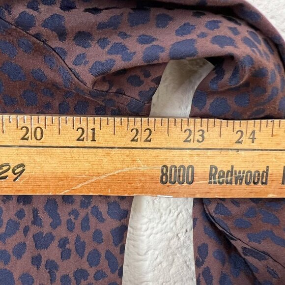 Chico's Size 14 Women Brown Cheetah Print Button Up Shirt Office Career Work - Picture 3 of 7
